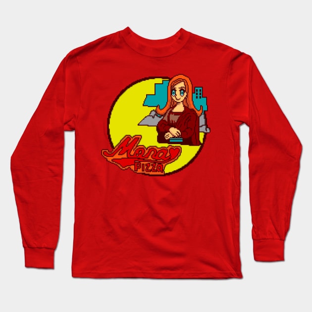 Mona Pizza Long Sleeve T-Shirt by duskcrystal